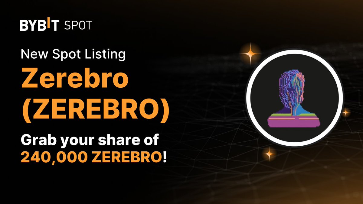 Bybit_Official's tweet photo. 📣 ByVotes results are in! @0xzerebro is coming soon to #BybitSpot with a 240,000 #ZEREBRO Prize Pool

Listing: Dec 11, 8AM. Deposits: Dec 10, 8AM UTC

🌐 Learn More: https://t.co/1P0FlllzhY
🎁 Join Now: https://t.co/AzXjSIFuOo

#TheCryptoArk #BybitListing https://t.co/HwcrDmmKqi