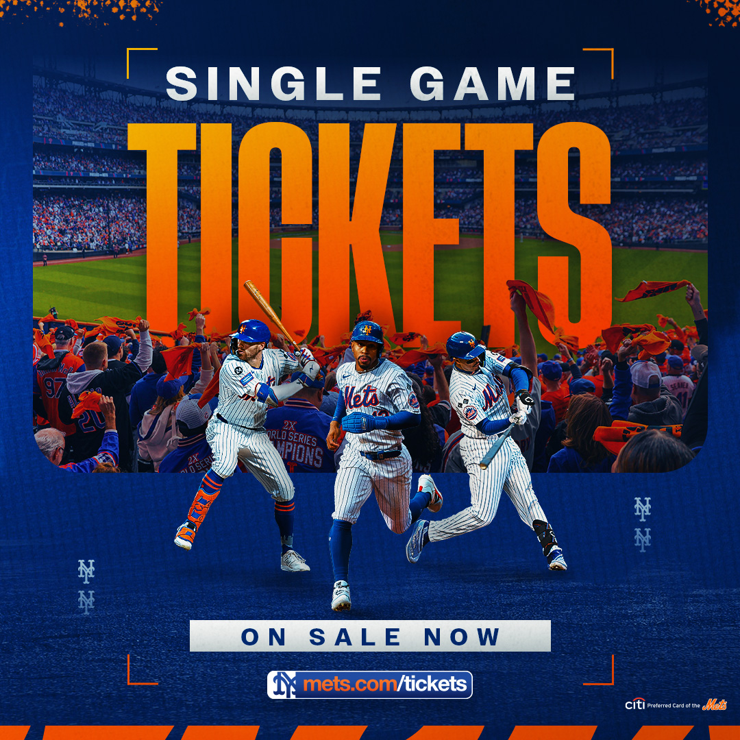 New York Mets (@mets) on Twitter photo 🚨 ON SALE NOW 🚨
Single game tickets for 2025 are now available for purchase! ⚾
🎟️👉 bit.ly/49pzsAJ 🚨 ON SALE NOW 🚨
Single game tickets for 2025 are now available for purchase! ⚾
🎟️👉 bit.ly/49pzsAJ