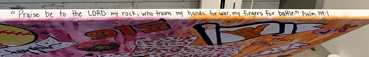 RyannPresswood's tweet photo. If anyone is needing a custom canvas for Christmas send me a message and I’ll get you my lady’s contact info. She said she has time for a few more before Christmas. #customcanvas @femathproject @SoftballDown @Softballsfuture https://t.co/XolIzokkA3