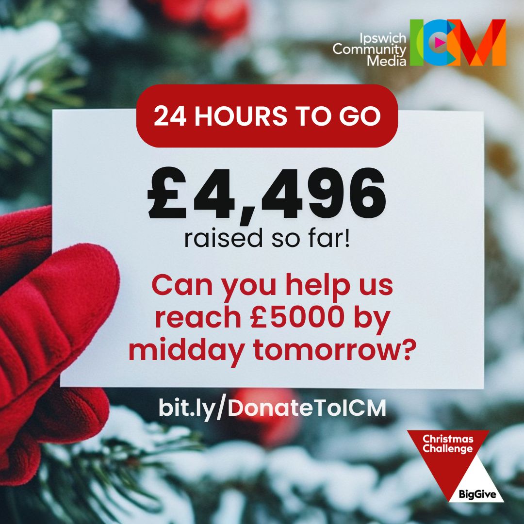 There's less than 24 hours left of our Big Give Christmas Appeal.

Thanks to your incredible generosity we've raised nearly £4500! Can you help us in this final push and reach £5000 by the time the <a href="/BigGive/">Big Give</a> closes at 12pm tomorrow? 

Donate today at buff.ly/3BkimaG