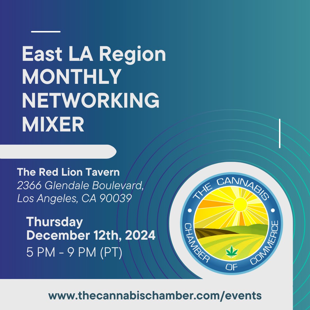 🌟 Hello Los Angeles Cannabis Community! 🌟

We hope you enjoyed connecting and learning at MJ Biz last week! Join us for our final event of the year in Silverlake!

FREE RSVP: eventhi.io/events/east-lo…
