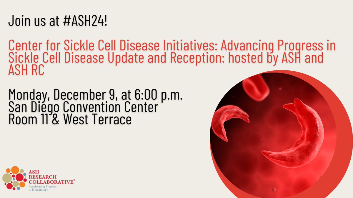 Join us for these two sessions today at #ASH24🩸 #SickleCell #ConquerSCD #SCDAwareness