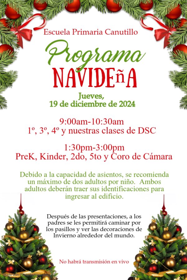 Canutillo Elementary School (@canutilloes) on Twitter photo The countdown has begun. Participate in the holiday dress up days and pictures with Santa for purchase on Dec 11th. Thank you and have a great weekend. secure.smore.com/n/gec42. <a href="/CanutilloISD/">Canutillo ISD</a> The countdown has begun. Participate in the holiday dress up days and pictures with Santa for purchase on Dec 11th. Thank you and have a great weekend. secure.smore.com/n/gec42. <a href="/CanutilloISD/">Canutillo ISD</a>