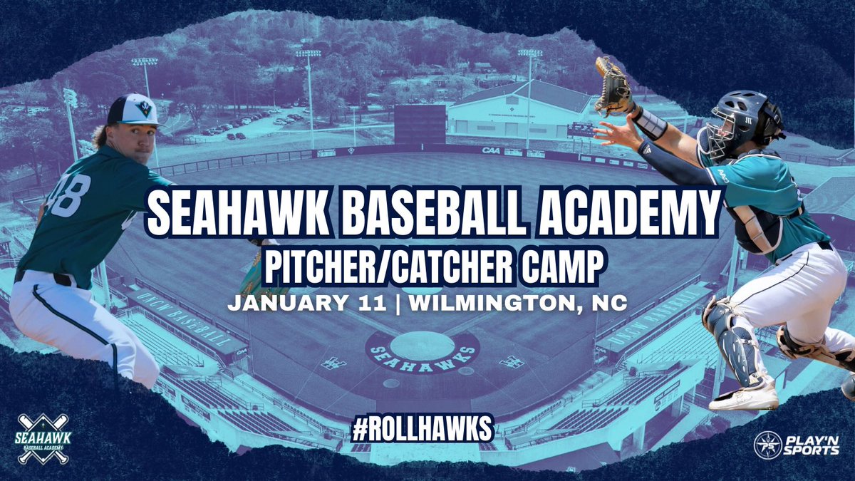 🚨1 MONTH AWAY🚨

UNCW Baseball Pitcher/Catcher Camp is coming up in a month on Jan 11! This is a great opportunity right before the season starts to come learn, fine tune your skills, and expose yourself to our coaching staff! Registration link below👇🏻 

playnsports.com/event/uncw-pit…