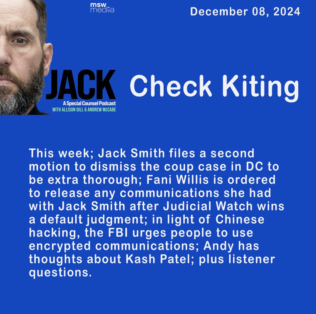 mswmediapods's tweet photo. New #JackPod 🔥 with @MuellerSheWrote & #AndyMcCabe. #MSWMedia
Listen: https://t.co/4vQGZWr3oy https://t.co/Q8H14vtRPA