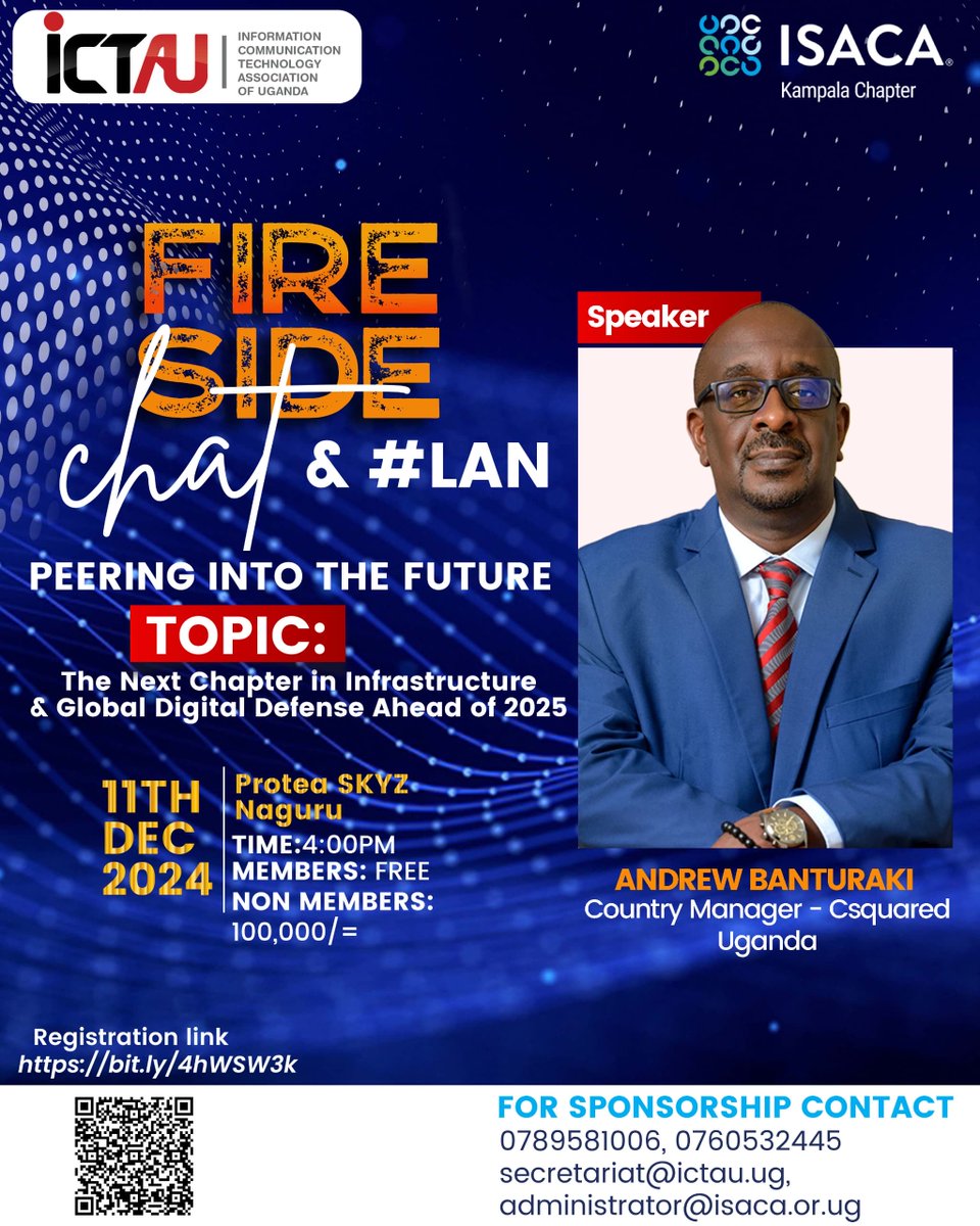 <a href="/BanturakiAndrew/">Andrew Banturaki</a>, Country Manager - CSquared Uganda will be a keynote speaker at the <a href="/ICTAUg/">ICT Association of UG. (ICTAU)</a> Fireside Chat this week under the theme "The Next Chapter in Infrastructure and Global Defence Ahead of 2025". #ADigitallyConnectedAfrica