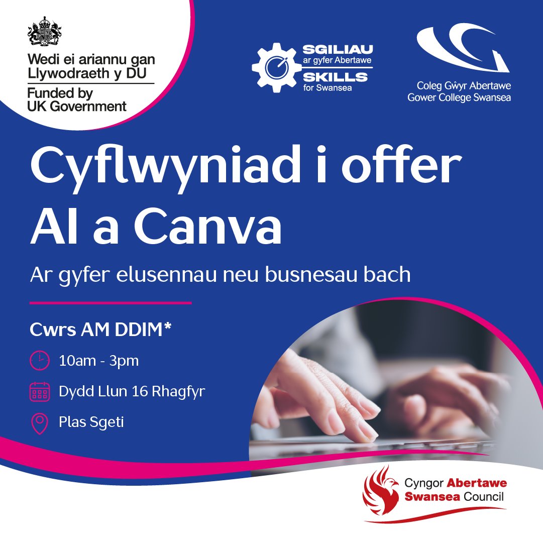 Tyfwch bresenoldeb ar-lein eich sefydliad trwy ddysgu sut i greu cynnwys grymus fel ffeithluniau, postiadau cyfryngau cymdeithasol, chyflwyniadau a mwy.

Peidiwch â cholli’r cyfle ➡️ ow.ly/HKe850UnnUm

<a href="/GowerCollegeSwa/">Gower College Swansea</a>