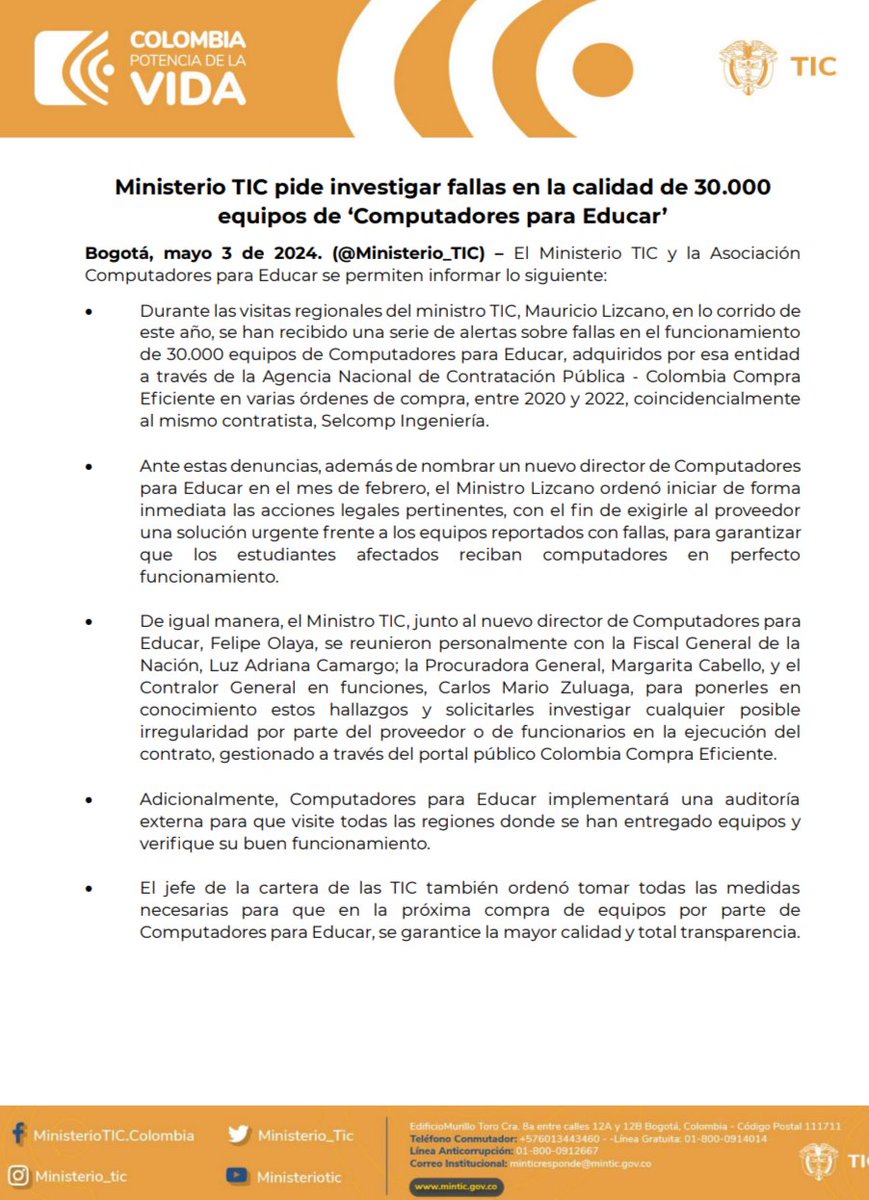 elikitty_33's tweet photo. pilas pues con esta denuncia @Ministerio_TIC 
@MauricioLizcano 
#Lizcano rinde cuentas
arreglando embarradas del gobierno anterior 🤦 https://t.co/e8uSvLiab3