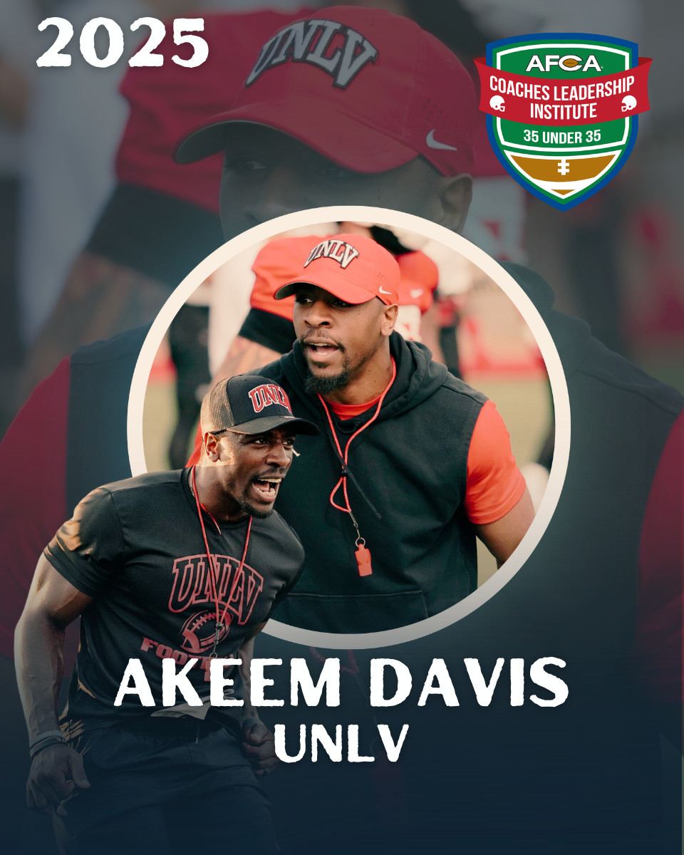 AFCA (@weareafca) on Twitter photo Congratulations to UNLV Cornerbacks Coach <a href="/Da_DREAM47/">Akeem Davis</a> on being named to the 2025 AFCA 35 Under 35 Class! 🏈 Congratulations to UNLV Cornerbacks Coach <a href="/Da_DREAM47/">Akeem Davis</a> on being named to the 2025 AFCA 35 Under 35 Class! 🏈