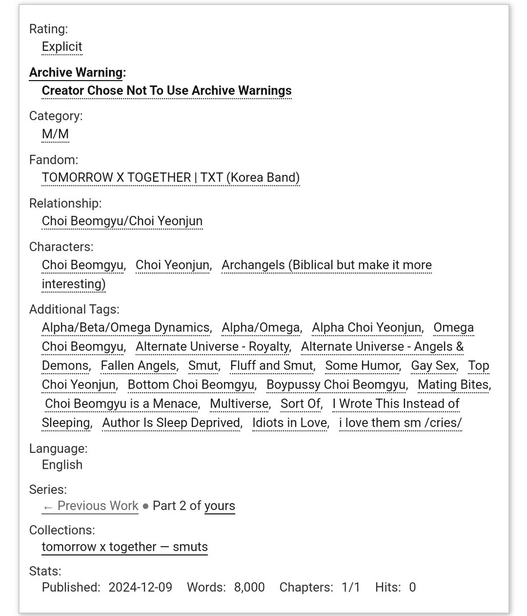 YAWN22N's tweet photo. #beomjun au | fic  ·  mine

★ part 2 of "yours"
★ 8k ; fluff, smut and humor
★ alternative universe — a/b/o, angels, royalty
★ mostly word vomiting and self indulgent :P
★ no tw!!! totally cool

🔗 https://t.co/jdKvOaCSnA https://t.co/AQYVtzzSrk