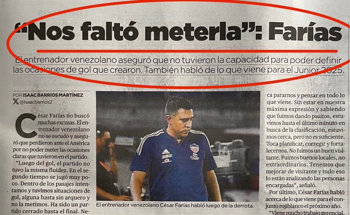 chachocarbo's tweet photo. @JuniorClubSA dirigido por @dtcesarfarias técnico sin #AUTOCRITICA, #MEDIOCRE, sin ideas y #COBARDE. ÉL perdió partido contra Caldas y regaló opción de asegurar la FINAL. Acompañado de #DISPLICENCIA y falta #COMPROMISO de GRAN MAYORÍA de jugadores. Los Pechi fríos.. DEBEN IRSE!! https://t.co/ujMsIJzT2L