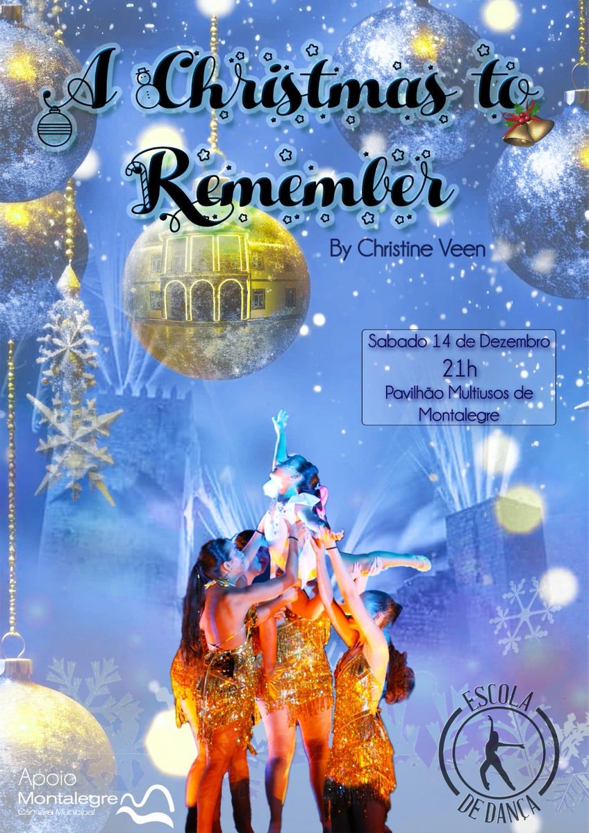 Os alunos da escola de dança "Christine Veen" regressam este sábado à noite, pelas 21 horas, ao palco do auditório municipal de Montalegre para protagonizarem o espetáculo "A Christmas To Remember".
#municipiodemontalegre #montalegre #dança