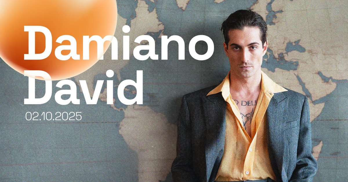 vorstnationaal's tweet photo. NIEUW! Damiano David in Vorst Nationaal op 2 oktober 2025! Tickets vanaf 13 december, 10u. 

🎟 https://t.co/iP6UZzNwfv

#DamianoDavid #VorstNationaal #Brussel #Concert #FriendsForLive #beat #beatvenues #GraciaLive  #Tickets https://t.co/dHHEoJmg2b
