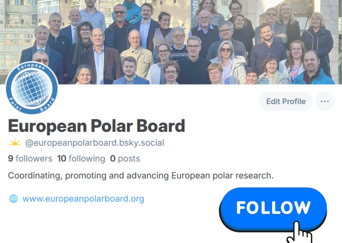EuPolarBoard's tweet image. 👥 You can now follow us on #Bluesky!
Stay connected for the latest updates on polar research, events, and initiatives.
➡️ bsky.app/profile/europe…