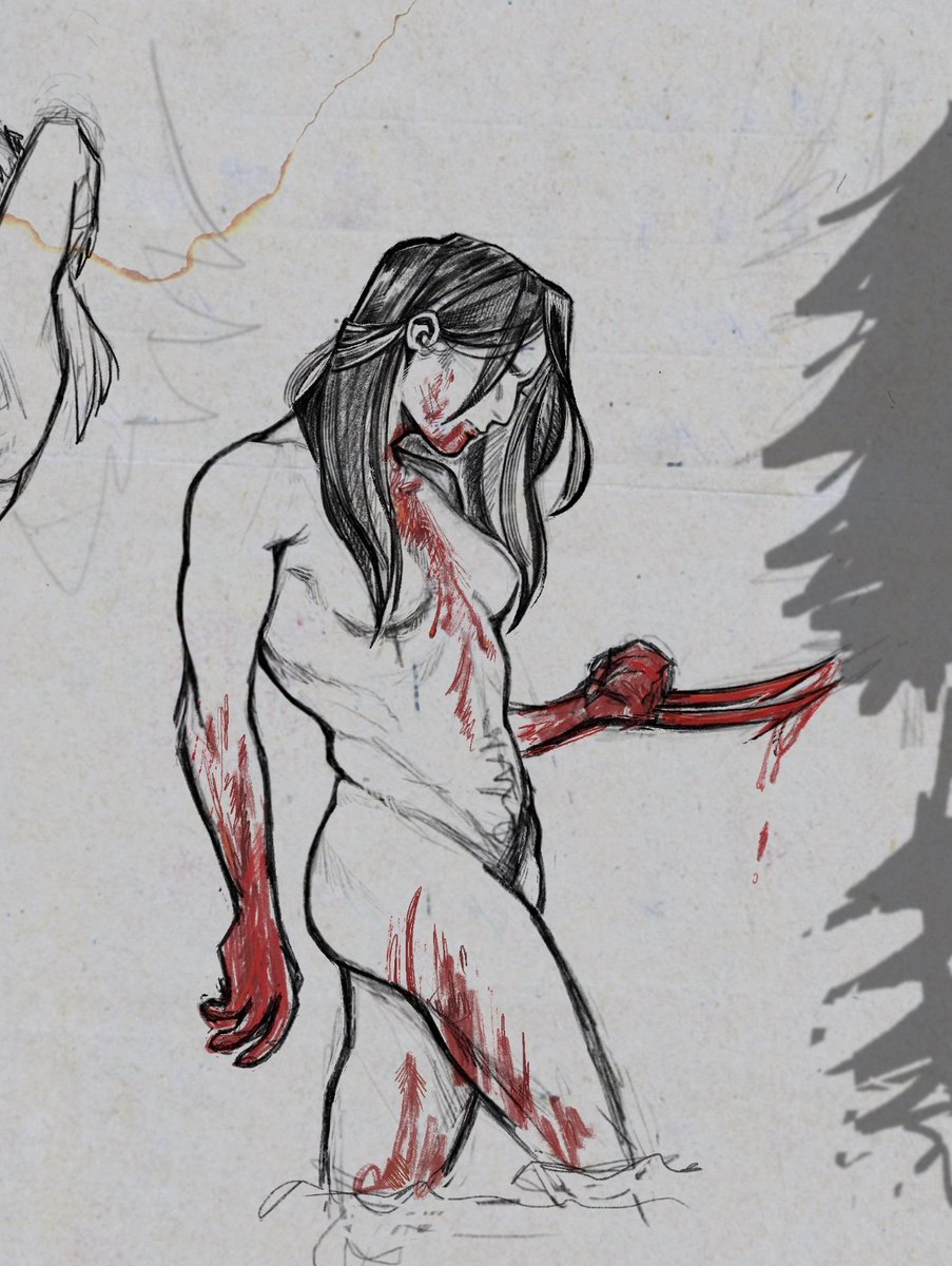 Durutoss's tweet photo. The family tradition of going off into the woods butt ass naked when shit hits the fan 
#Wolverine #laurakinney #x23 #xmenfanart https://t.co/MtufEp1S1w