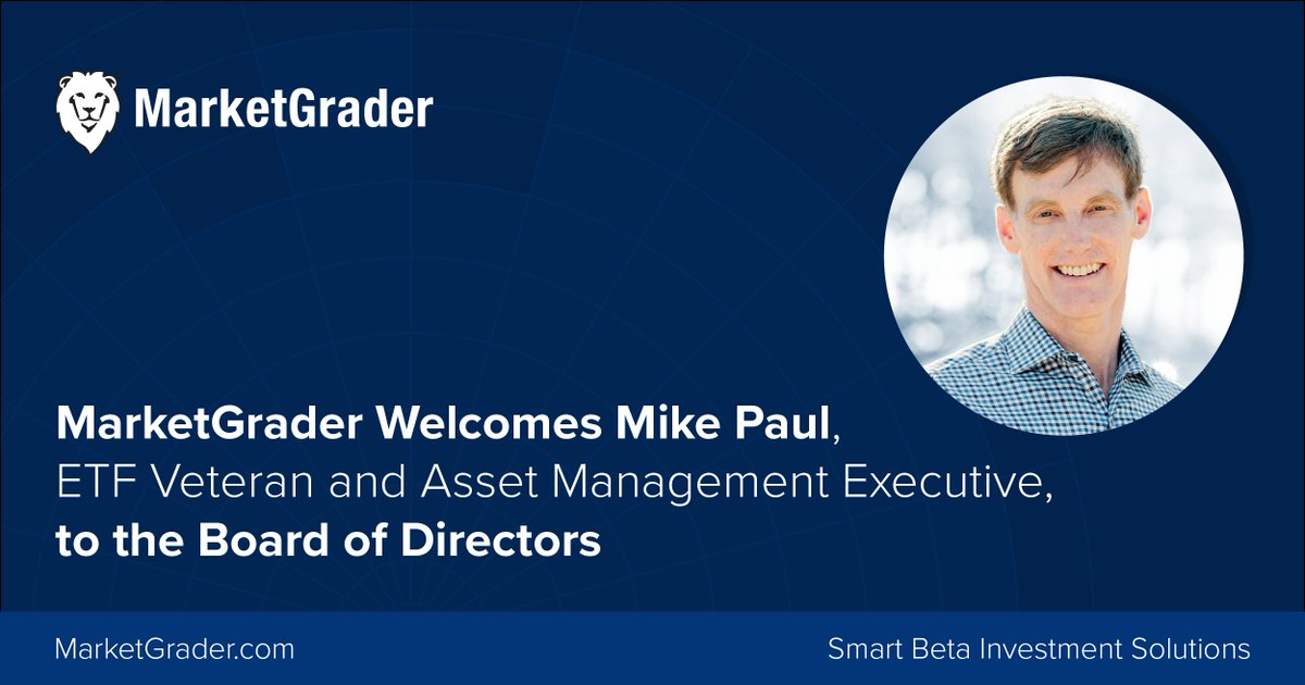 MarketGrader's tweet photo. We’re very excited to welcome ETF legend Mike Paul to our Board of Directors.

Read the press release here: https://t.co/ifBERMBBvy

#SmartBeta #Indexes #ETFs #ModelPortfolios #DirectIndexing #GARP #StockSelection #IndexInvesting #PassiveInvesting #Equities #Stocks https://t.co/Qz9fdFl1rp
