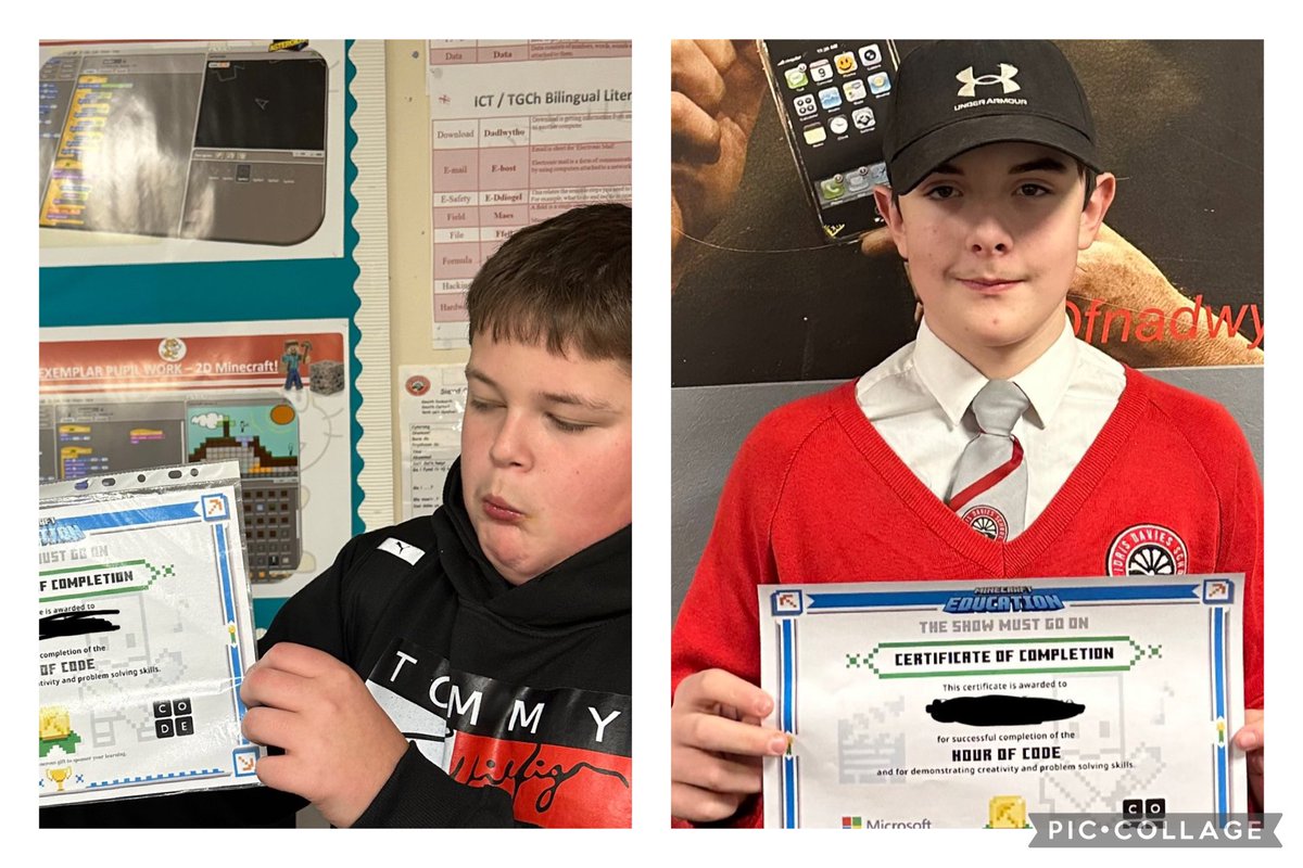 ids_3_18_IT's tweet image. Proud of these two young men for being the first Year 9 pupils to complete this year’s ‘Hour of Code’ challenge. Da iawn! 👍👾#SkillsToPayTheBills #DCF @PlayCraftLearn @WG_Education @EAS_Digital @IDSHeadteacher