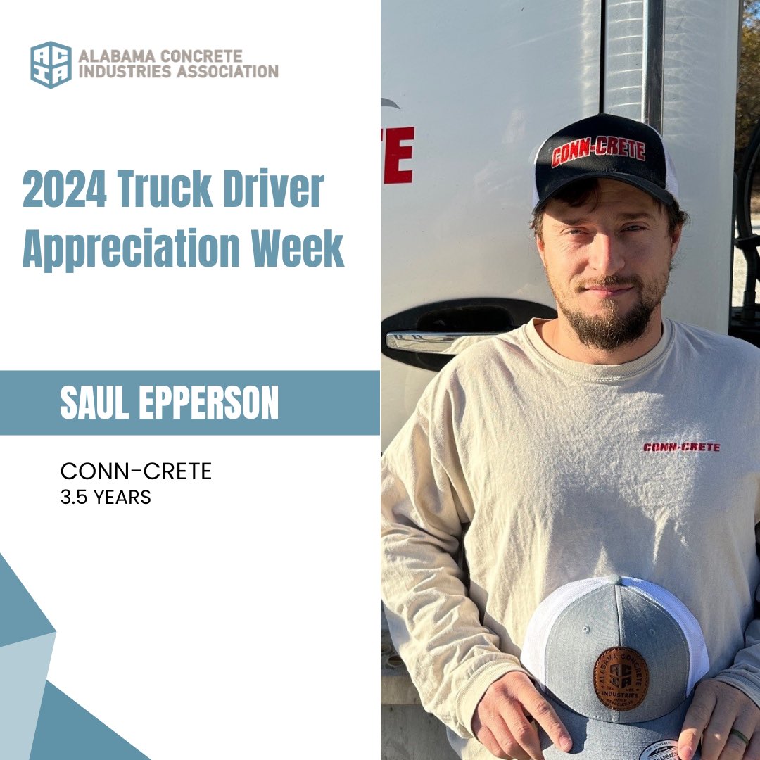 ALConcreteAssoc's tweet image. The ACIA is recognizing December 9-13 as our 2024 Truck Driver Appreciation Week. We appreciate these front-line workers and are proud to celebrate their service to our industry. Let’s meet a few of them!