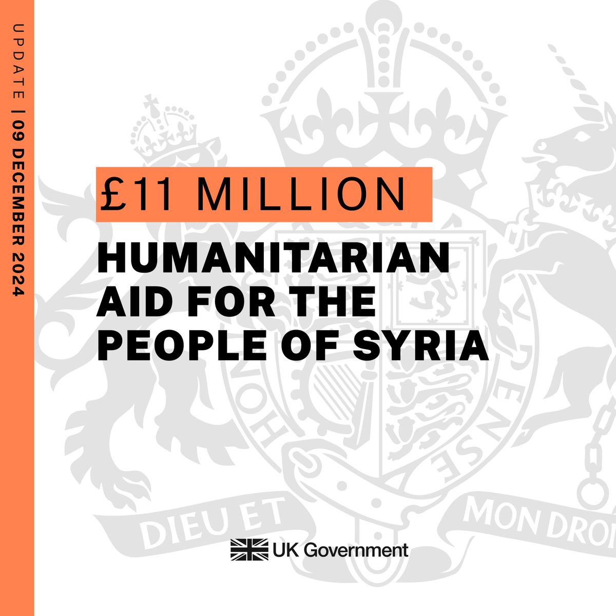 Foreign, Commonwealth & Development Office (@fcdogovuk) on Twitter photo The UK is providing an additional £11 million of humanitarian aid for the people of Syria.
This will help the <a href="/UN/">United Nations</a> and NGOs meet the needs of the most vulnerable. An estimated 370,000 people have been displaced by recent events.
Read more ➡️ gov.uk/government/new… The UK is providing an additional £11 million of humanitarian aid for the people of Syria.
This will help the <a href="/UN/">United Nations</a> and NGOs meet the needs of the most vulnerable. An estimated 370,000 people have been displaced by recent events.
Read more ➡️ gov.uk/government/new…