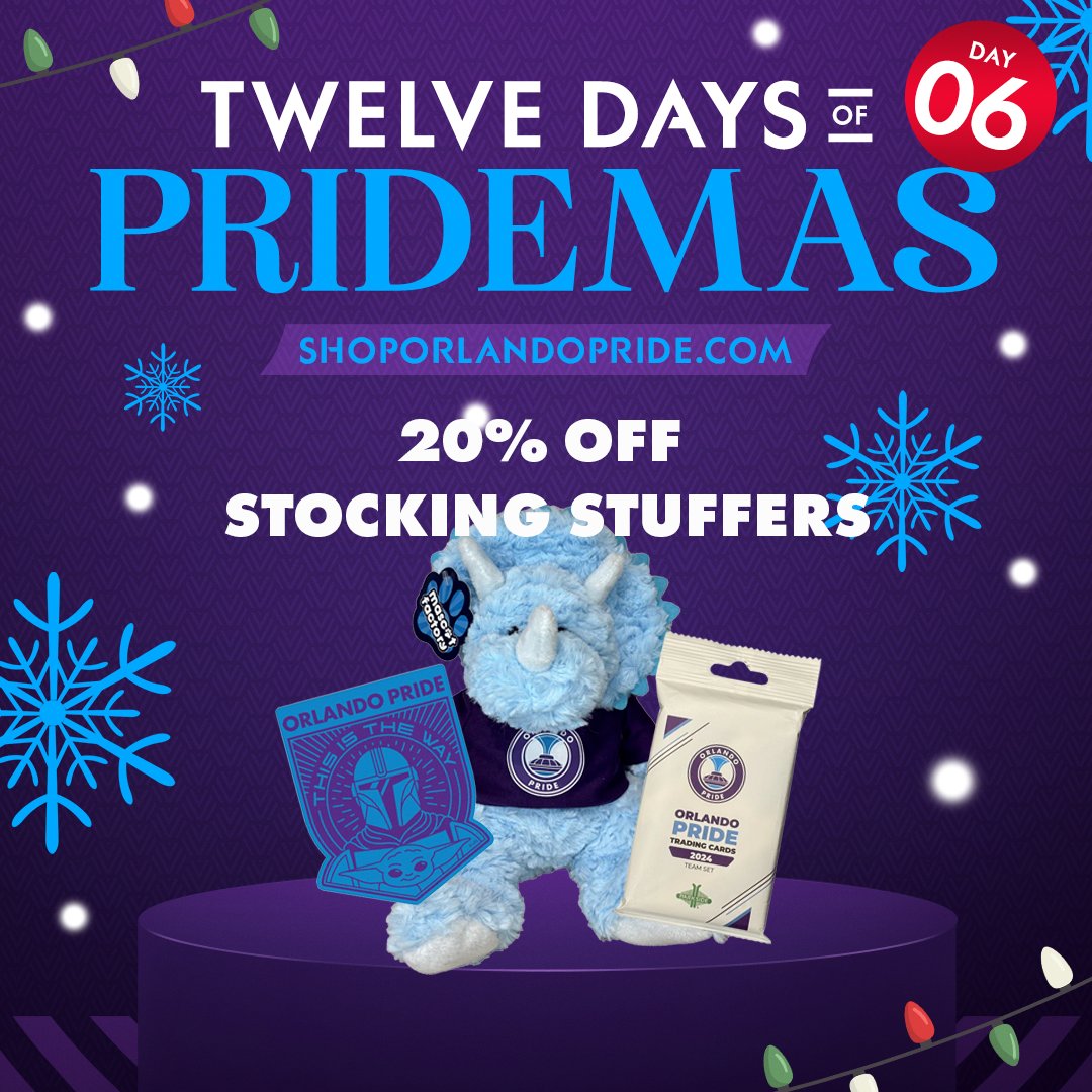 ShopORLPride's tweet image. 🎶 On the sixth day of Pridemas, the Pride gave to me: 20% off stocking stuffers
🛍️: shoporlandopride.com/collections/st…