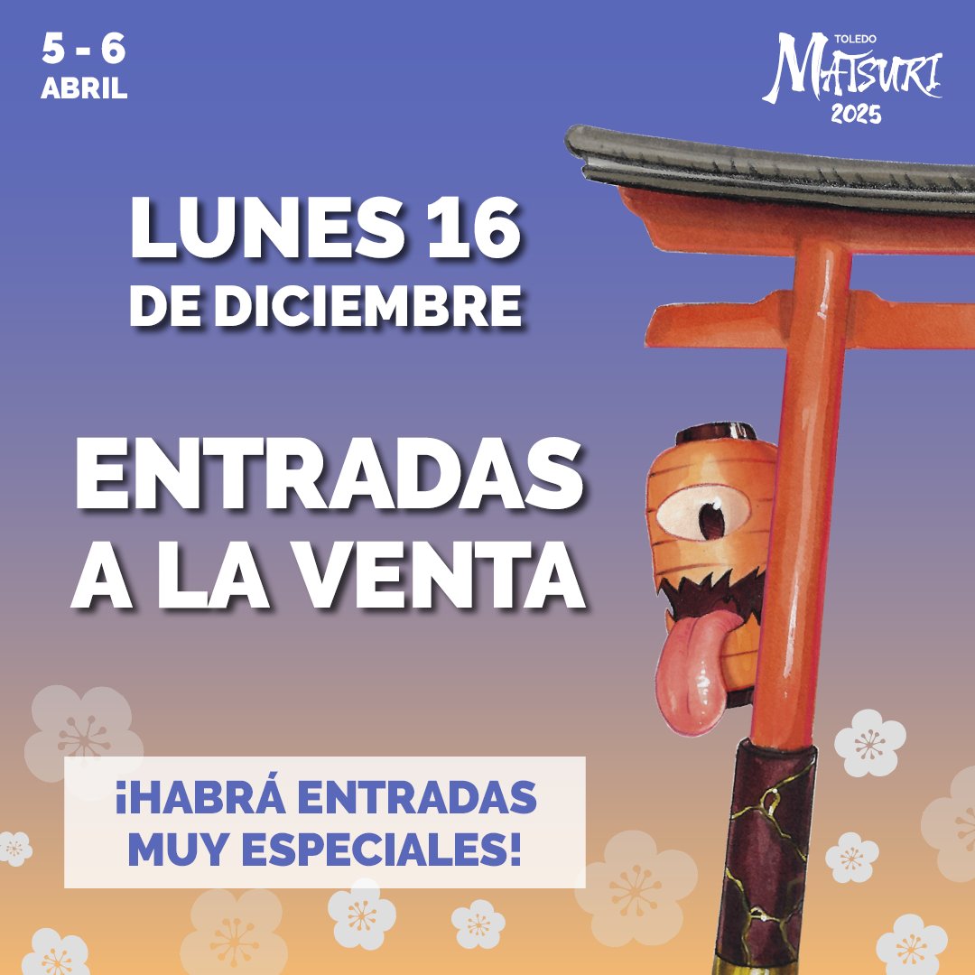 Toledo_Matsuri's tweet photo. 🏮 El Lunes 16 estarán las entradas de Toledo Matsuri 2025 a la ventaaaa 👏
Además, este año, hemos incluido unas muy especiales que esperemos que os gusten. 
¡Estad muy atentos! 👀

#toledomatsuri #toledo #matsuri #evento #eventoanime #anime #manga #videojuegos #juegosdemesa https://t.co/BkZQxSHjtb