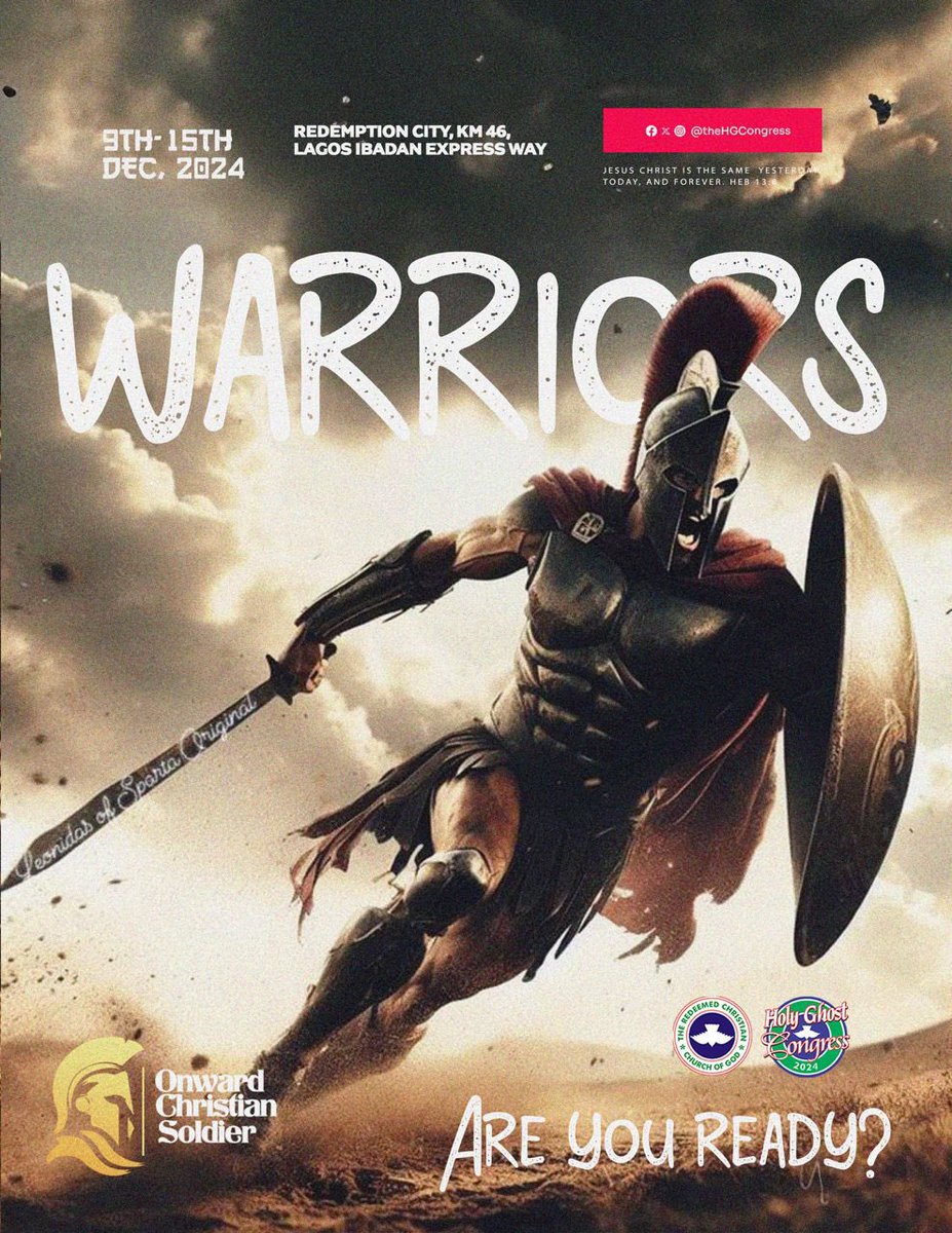 PstKunleRotimi's tweet photo. Warriors!! Are you ready??? 🛡️⚔️

The wait is over—today is the day! The time is now, stand on your guard, and step into the battlefield with purpose.

See you soon!!

#HGC2024
#OnwardChristianSoldier https://t.co/O5QV22nlzr