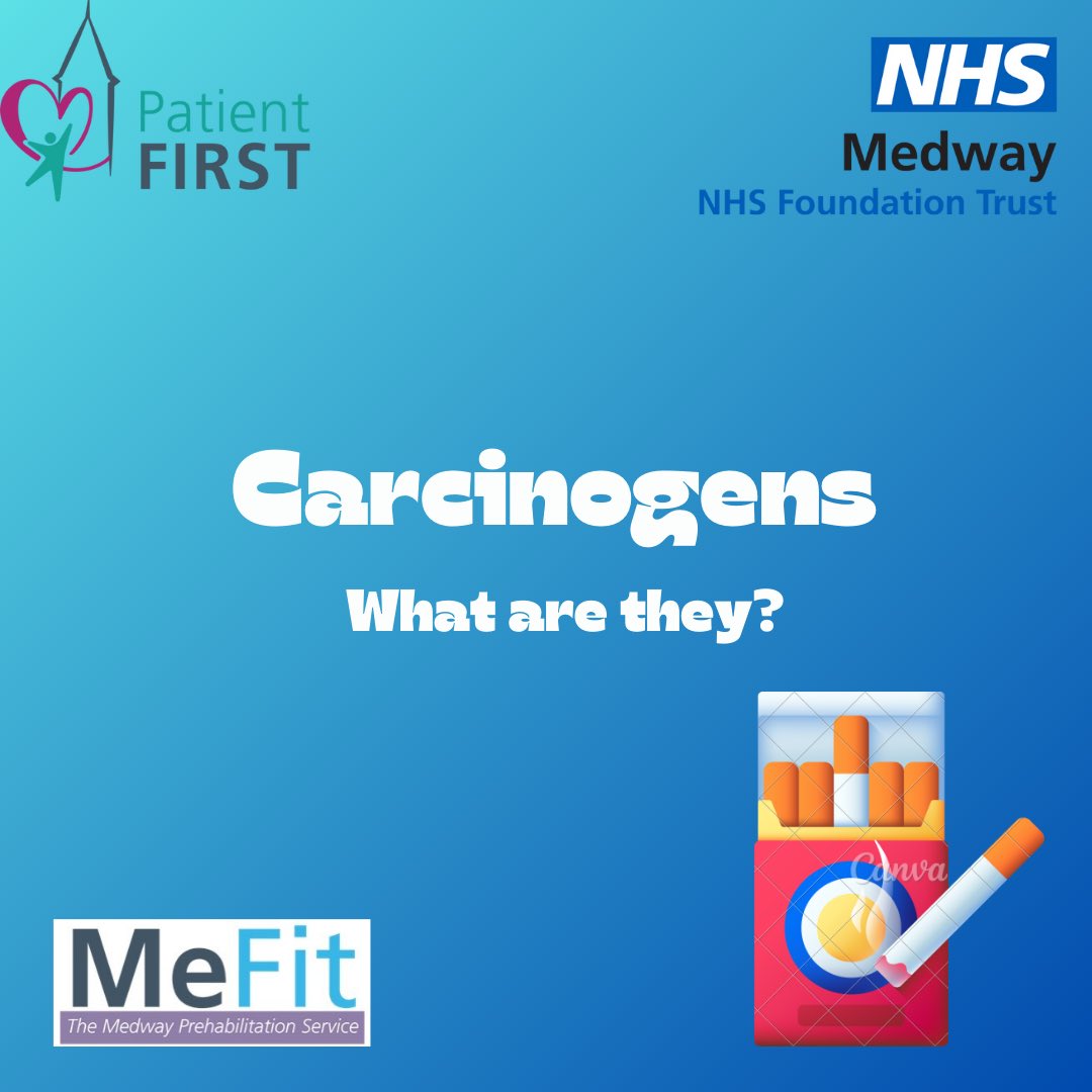 MedwayPrehab's tweet photo. What are carcinogens?🤍💙 
Follow @medwayprehab for more!

#nhsuk #exercisephysiologists #exercisephysiology #prehabilitation #prehabuk #mefitnhs #placementopportunities #placement #yearinindustry #prehab #surgeryrecovery #surgeryprep #healthyhabits #prehabforsurgery https://t.co/PkS5GHy6lm