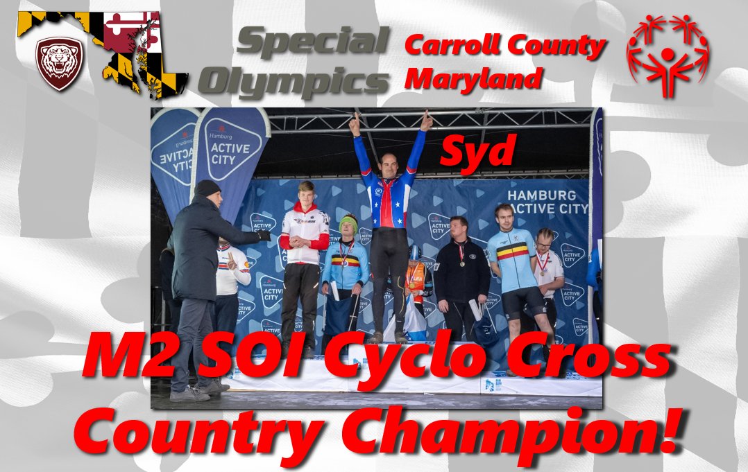 SOMDCarrollCo's tweet photo. CONGRATULATIONS SYD!

He represented us and is the M2 SOI Cyclo Cross Country Champion!

He also was selected for the winter game athlete official speed skating!

#Athlete #specialolympics https://t.co/aXzwBJ9lZx