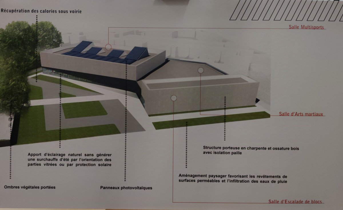 #LeMans A travers la présence de François EDOM, nous sommes fiers d'associer le nom de Jean JOUZEL, reconnu pour ses travaux sur la lutte contre le réchauffement climatique, au gymnase de la Briqueterie.
Matériaux biosourcés, système géothermique en font un bâtiment bas carbone.