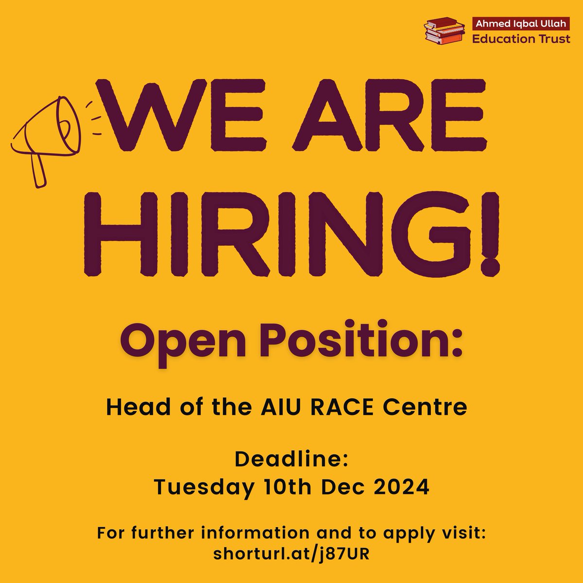 🚨 We’re Hiring! 🚨
The Ahmed Iqbal Ullah RACE Centre &amp; Library is looking for its next Head of Centre! Lead an inspiring institution, working with The University of Manchester, AIU Education Trust, and Manchester City Council to champion equality and education.
📌 Link in bio.