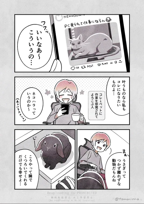 邪魔されたい人間と邪魔されたくないうさぎ

#うさぎがいる暮らし
#漫画が読めるハッシュタグ 