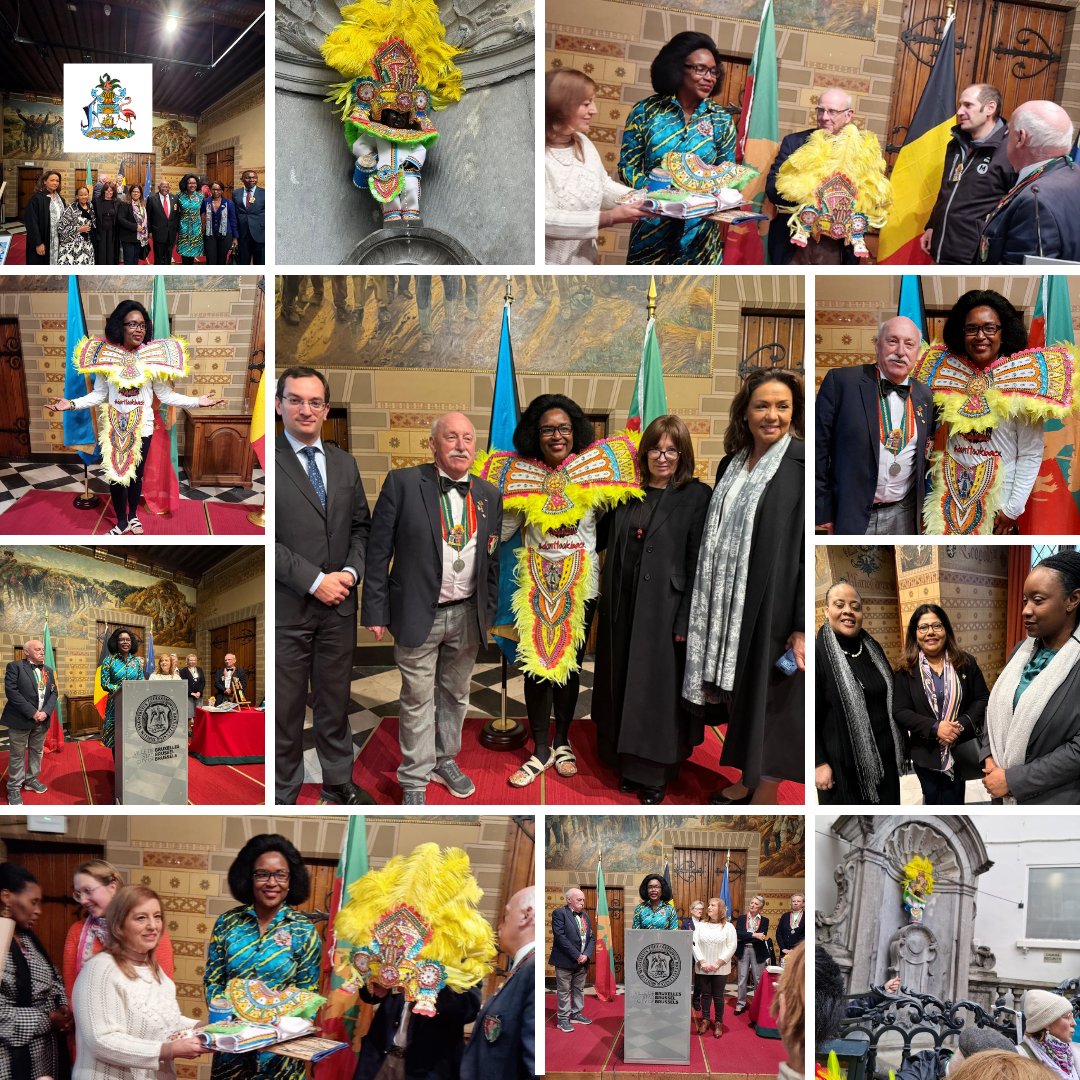 bahembassybe's tweet photo. The Bahamas Presents Gift to Mannekin Pis to celebrate 51 Years of Diplomatic Ties with Belgium

Read full article (link in bio): https://t.co/djyAdvk0ZK

#TheBahamas #Junkanoo #MannekenPis #CulturalDiplomacy #BahamasBelgiumRelations #UNESCOHeritage #JunkanooTradition https://t.co/Kp42stUH4L