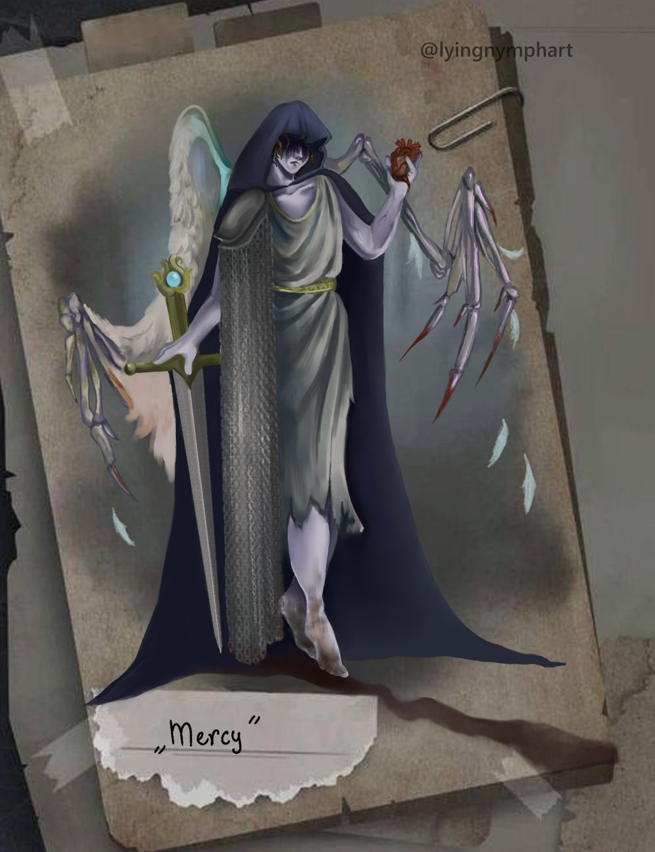 lyingnymph's tweet photo. my idv OC hunter idea 
„Mercy”

(netease write me immediately 🙄🙄🙄)

#IdentityV #idv #idvoc https://t.co/cLUW9DoaDy