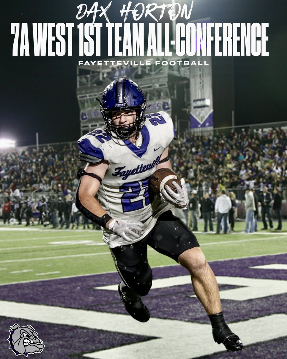 FayBulldogsFB's tweet photo. 2024 1st Team All-Conference
LB Dax Horton @daxtonhorton 

#FAM1LY ☔️ https://t.co/o9kj8RwBdX