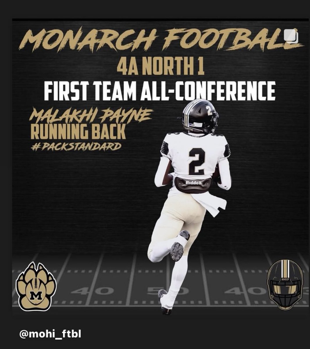 malakhi_payne2's tweet photo. Very honored to be awarded with first team all-conference. Also being the leagues leading rusher, great season this year. Lots of work to be done this off season.
@mohi_football https://t.co/VuY6OUTkrL