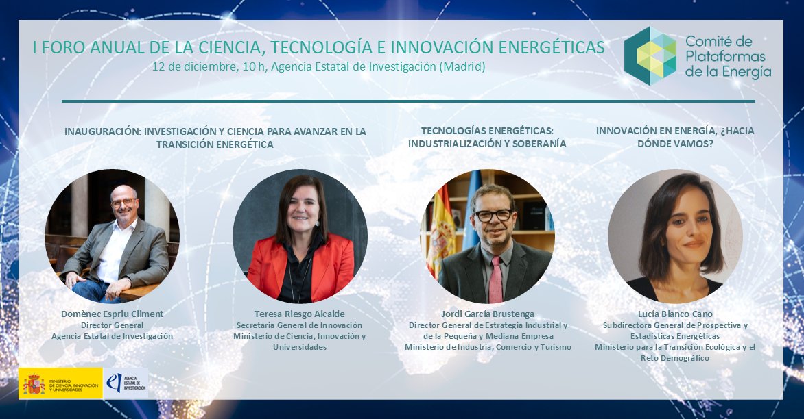 Geoplat's tweet image. Este jueves desde el Comité de Plataformas de #Energía celebramos el Foro de la Ciencia, Tecnología e Innovación Energéticas. Abordaremos la investigación para avanzar en la transición energética y casos de éxito en tecnologías energéticas.

Inscripción: geoplat.org/wp-content/upl…