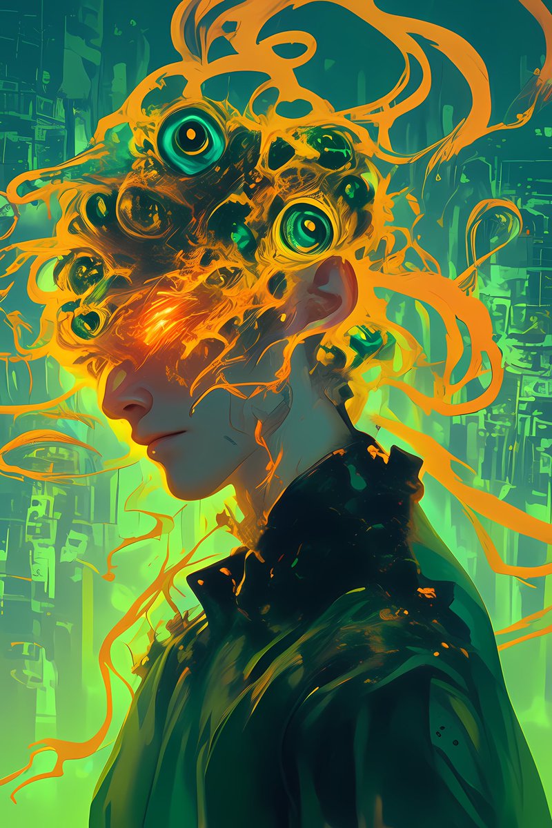 Green | orange 👁️ - Illustrations created by Prompt Smith, our AI Creator ⌨️

IG instagram.com/prompt_smith/p… 

#NFT #aiartcommunity #AIartists #AIArtwork #midjourney #midjourneyart #Marketing #Trending