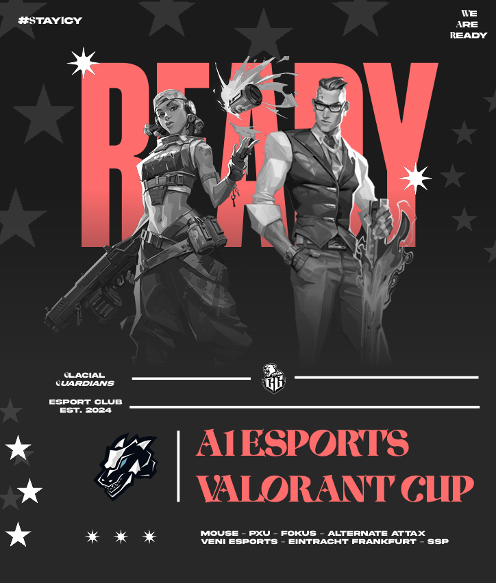 Bereit für den <a href="/A1eSports_AT/">A1 eSports</a> Cup!🔥

Freitag geht es los, <a href="/FOKUSValorant/">FOKUS VALORANT</a> ist unser erster Gegner!👊

#VALORANT #ValoGuardians #StayIcy