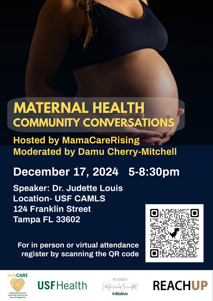 Don’t miss this event hosted by <a href="/USFHealth/">USF Health</a> / We-Care / MamaCareRising! 🙌🙌🏿🙌🏽🙌🏾🙌🏻🙌🏼 #MaternalHealth