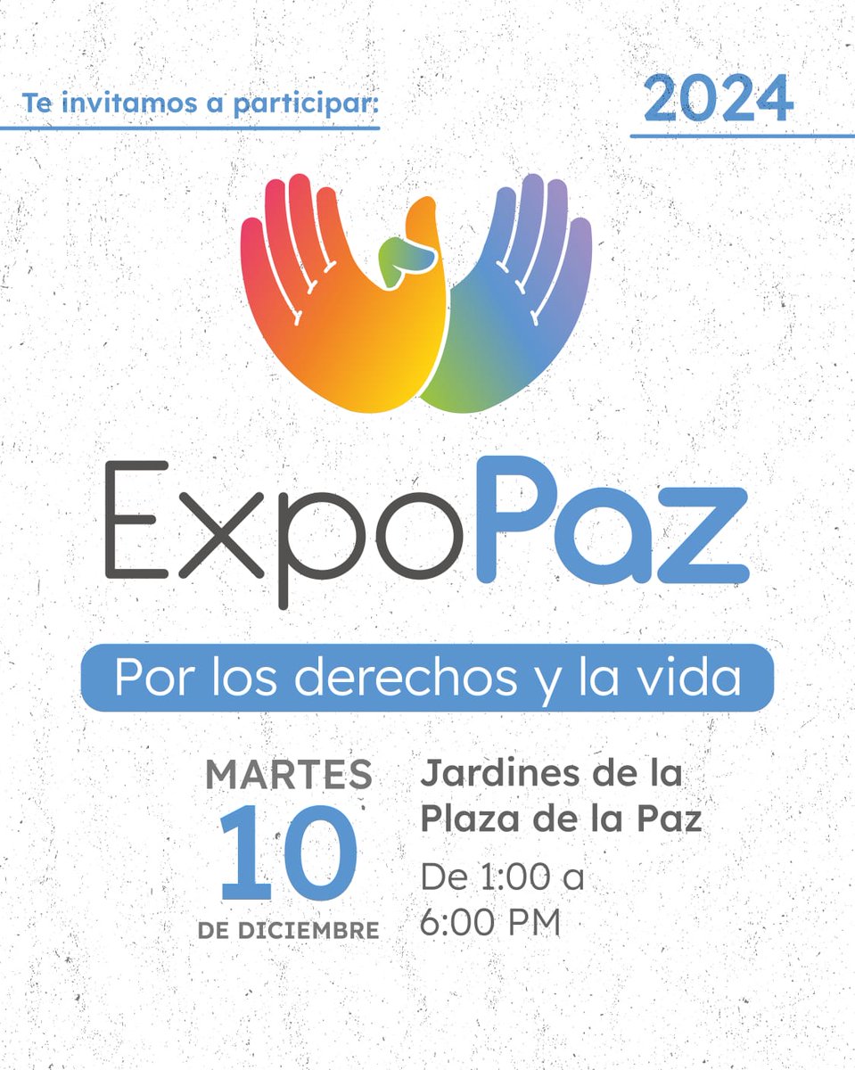 asodesvisa's tweet photo. Mañana es la 5ta versión del Expopaz, un espacio para que instituciones publicas, organizaciones, academia y la ciudadanía en general, visibilicemos el trabajo realizado en construcción de paz y promoción de los derechos humanos. 

¡Les esperamos! https://t.co/g1TSwEIMDg