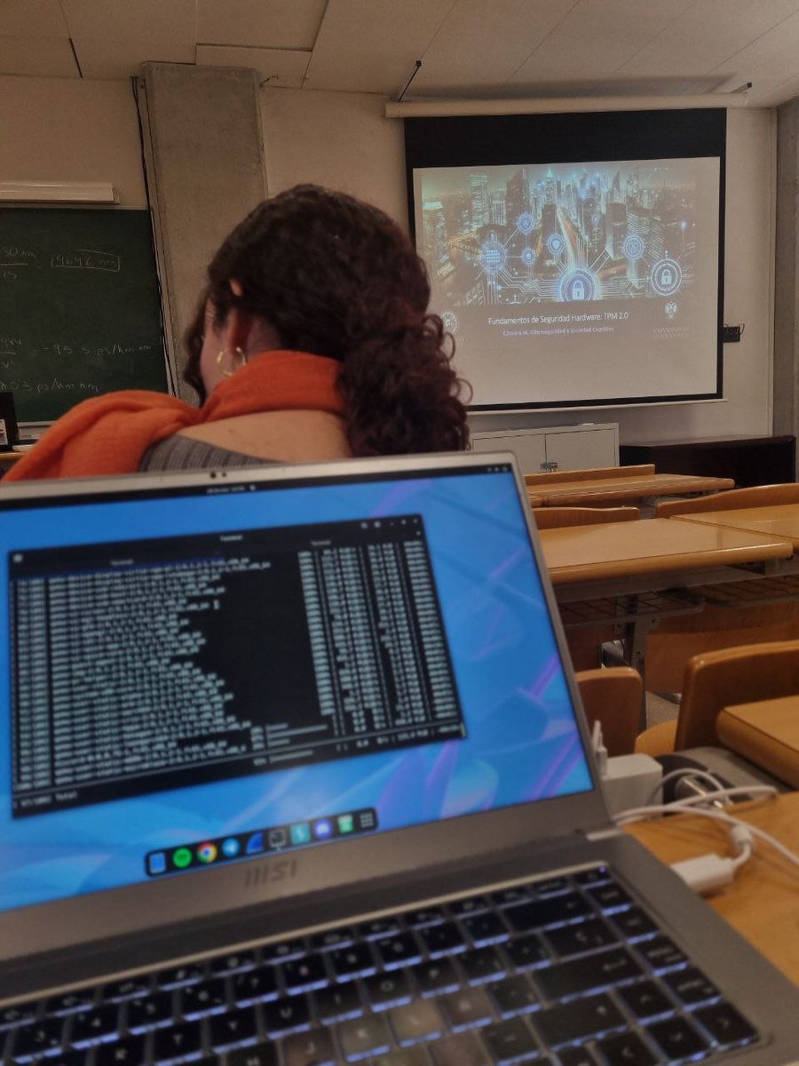 Hackiit (@hackiit_ugr) on Twitter photo El pasado 28 de noviembre, algunos de nuestros miembros tuvieron la oportunidad de asistir a la charla:
"Fundamentos de Seguridad Hardware: TPM 2.0"🔐,
impartida por el profesor de la <a href="/ualmeria/">Universidad de Almería</a>, D. José Antonio Álvarez Bermejo (<a href="/jaberme/">José Antonio</a>). El pasado 28 de noviembre, algunos de nuestros miembros tuvieron la oportunidad de asistir a la charla:
"Fundamentos de Seguridad Hardware: TPM 2.0"🔐,
impartida por el profesor de la <a href="/ualmeria/">Universidad de Almería</a>, D. José Antonio Álvarez Bermejo (<a href="/jaberme/">José Antonio</a>).