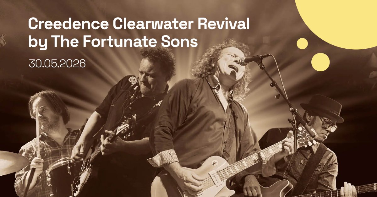 NIEUW! 🚨 CCR-fans opgelet! Op 30 mei 2026 brengt The Fortunate Sons de sixties en seventies tot leven in Capitole Gent. ‘Proud Mary’ of ‘Bad Moon Rising’—wat zing jij het hardst mee? 🎸🔥

🎟  ow.ly/YAiC50UkxpE

#CCR #TheFortunateSons #CapitoleGent #Gent #Theater #Concert
