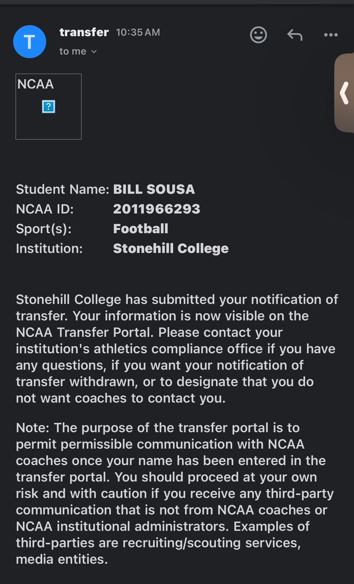 I have officially entered the transfer portal. 2 years of eligibility remaining. Medical redshirt still available