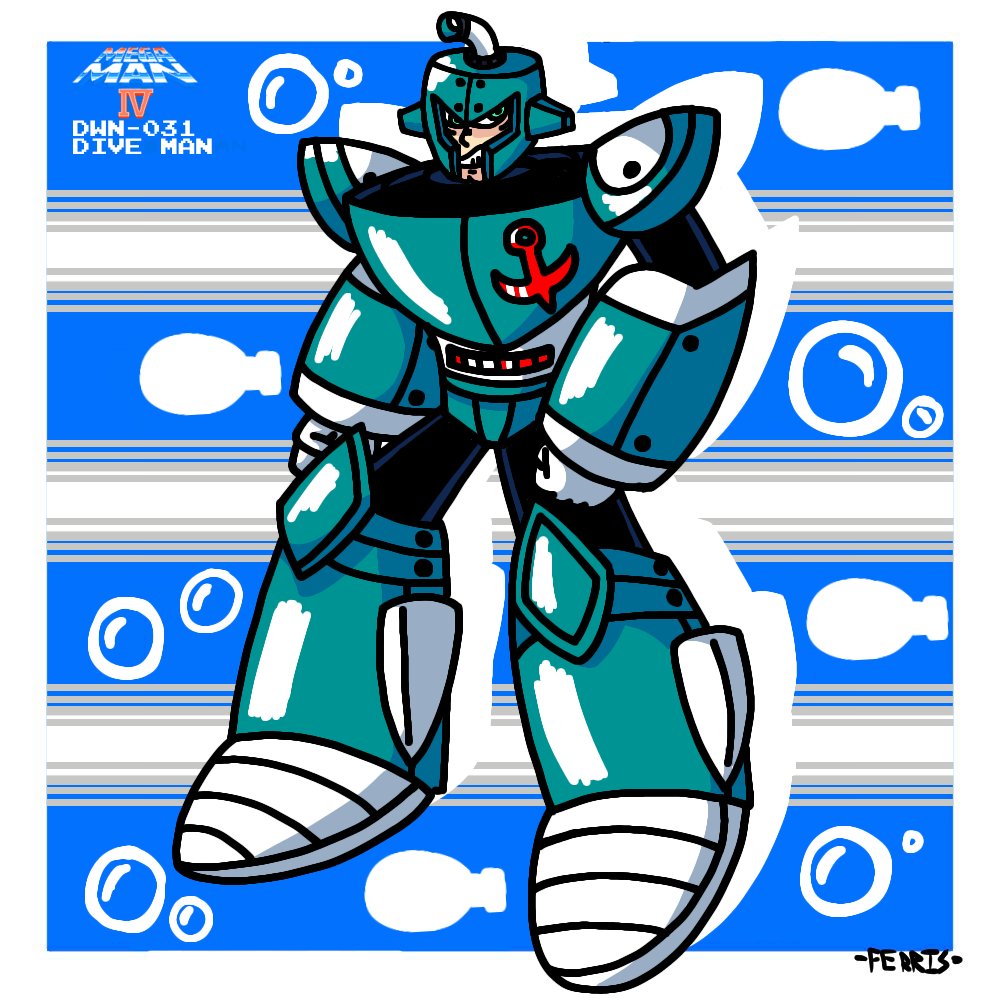 FerrisFrokarril's tweet photo. Drawing every single Robot Master until I forget: Day 31
DWN-031 - Dive Man
#megaman #rockman #fanart #diveman #robotmaster
#rkgk #capcom #art https://t.co/PE1wrvEnXs