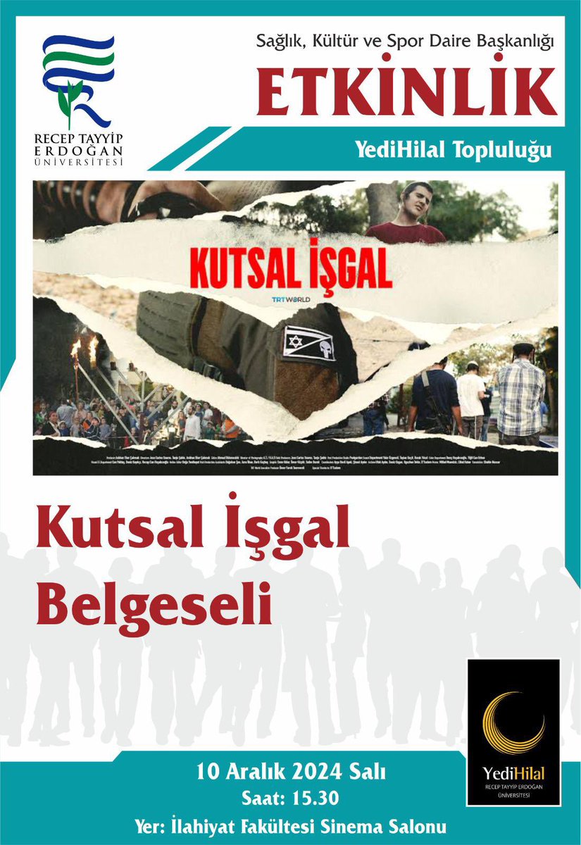 Belgeselin konusu Kutsal İşgal. 
TRT World Araştırma Ekibi’nin, Gazze’deki çatışmaların ardından radikal İsrail gruplarına sızarak elde ettiği çarpıcı görüntüler ve röportajlarla dikkat çeken belgesel, Filistin topraklarının işgalini gözler önüne seriyor.
<a href="/yedihilaluni/">YediHilal Üniversite - #YusufTahaGöktaş</a>