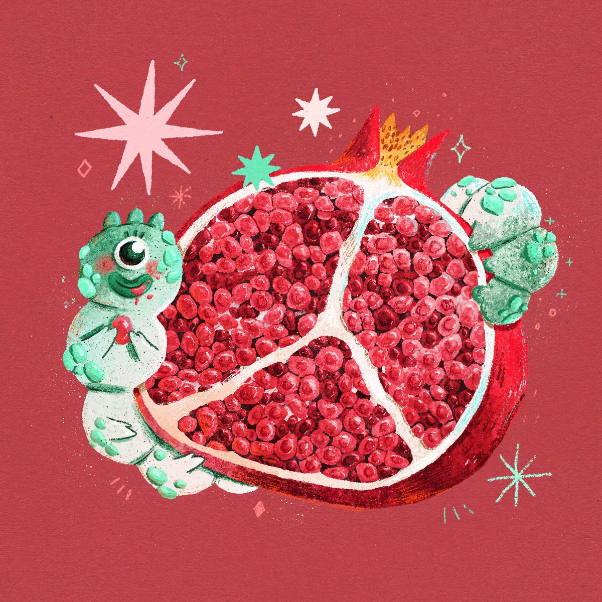 Pomegranate fairy
Trying to do more colorful and fun art!