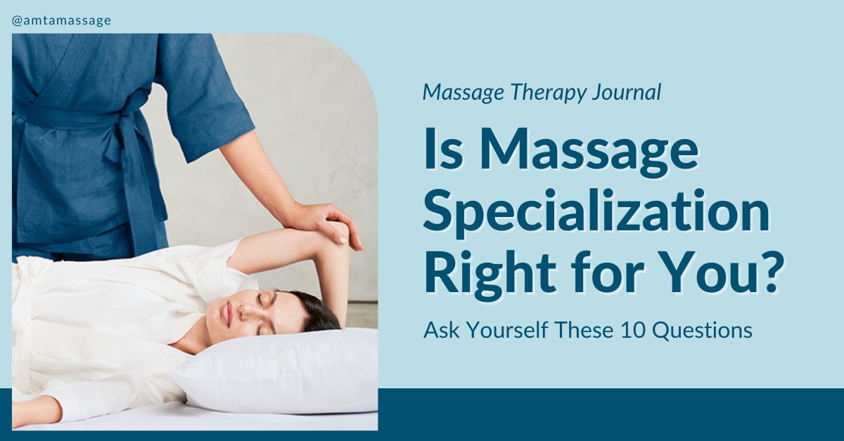 To specialize or not to specialize? As a #massagetherapist in a growing profession, you have a variety of opportunities to create a focused niche for your practice. Ask yourself these 10 questions to help narrow down your interests and career goals: bit.ly/3OIOJCY