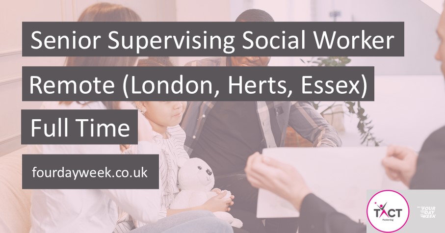 Four_day_week's tweet photo. We are working with @TACTFostering to help them fill their Social Worker vacancy. This is a full-time, home based role.
Find out more about this role here: https://t.co/5w5FX7dLLX
#flexibleworking #homebasedjob #socialworker #seniorsocialworker #charityjobs #vacancy #jobad https://t.co/kk41Z5EKri