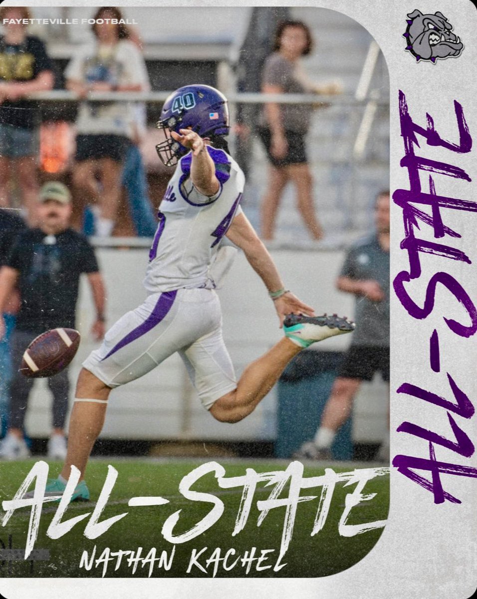 Nathan Kachel (@nathan_kachel) on Twitter photo I am honored to receive ALL- STATE K/P
<a href="/FayBulldogs/">FHS Bulldogs</a> <a href="/FayBulldogsFB/">Fayetteville FBall</a> <a href="/CoachSvoboda/">Drew Svoboda</a> <a href="/KohlsKicking/">Kohl's Kicking Camps</a> I am honored to receive ALL- STATE K/P
<a href="/FayBulldogs/">FHS Bulldogs</a> <a href="/FayBulldogsFB/">Fayetteville FBall</a> <a href="/CoachSvoboda/">Drew Svoboda</a> <a href="/KohlsKicking/">Kohl's Kicking Camps</a>