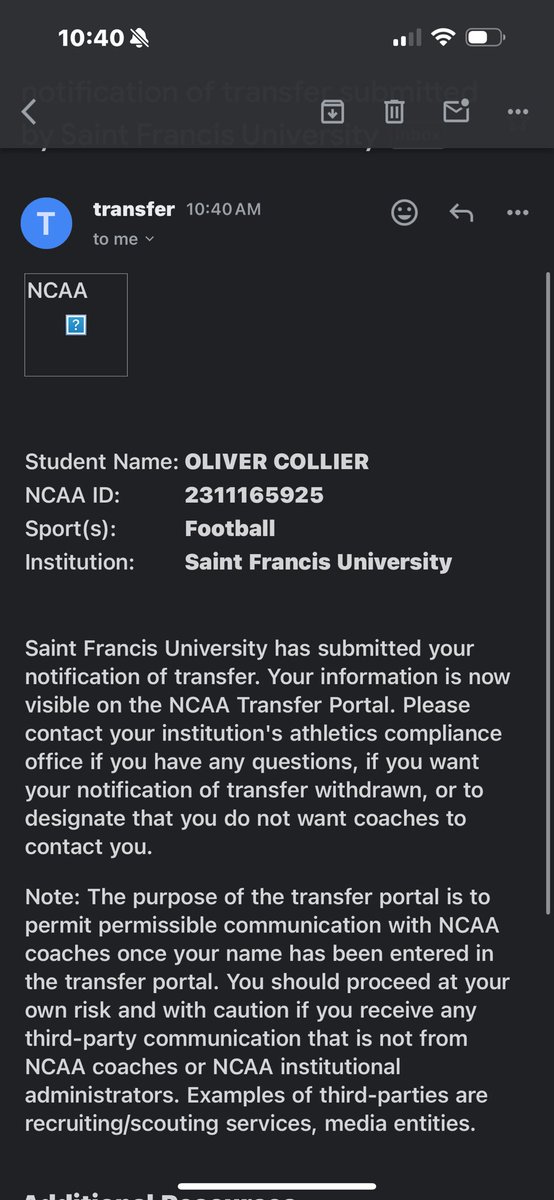 Officially in the portal with 4 years of eligibility left